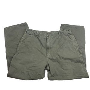 Carhartt Men's Carpenter Pants Size 40x30 Green Moss Original Dungaree Fit Work